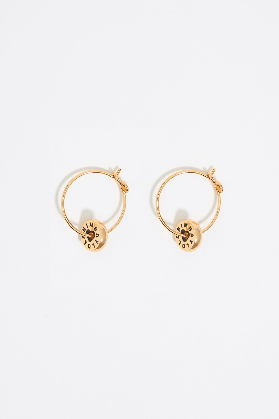 Black heart logo hoop earrings