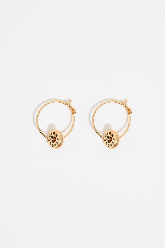 Black heart logo hoop earrings