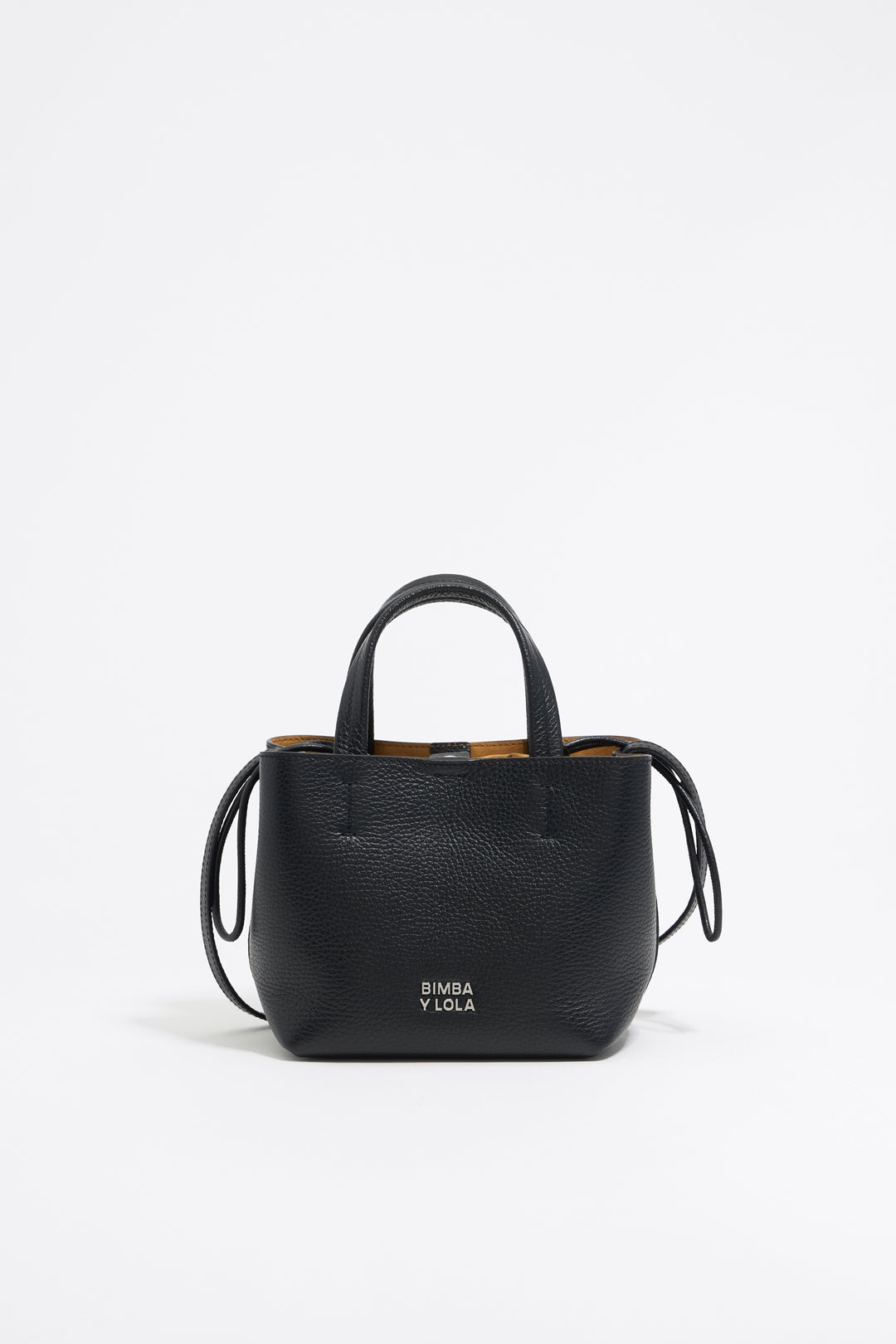 Mini black leather Chihuahua bag