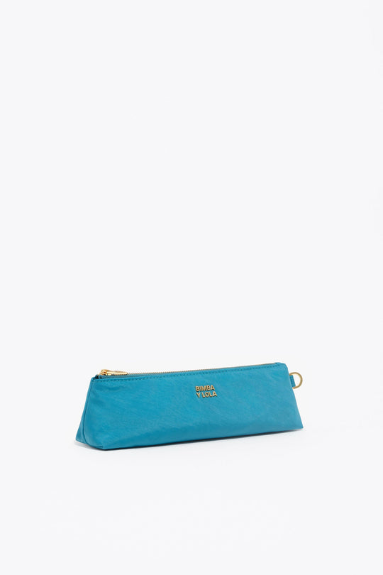 Lagoon blue nylon make-up case