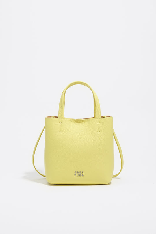 Acid yellow leather crossbody bag
