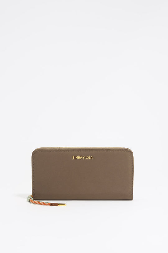 Khaki brown nylon horizontal wallet
