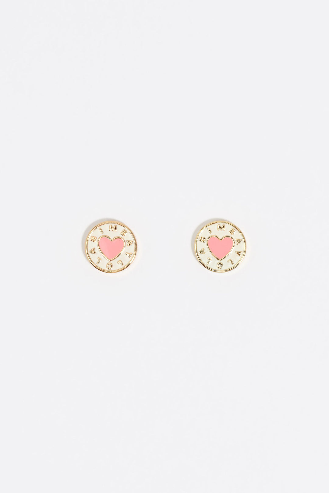 Coral heart logo earrings