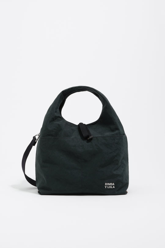 Medium ocean blue nylon Paper bag