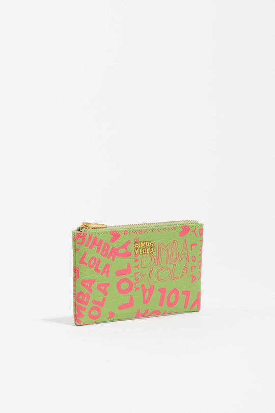 Pink lime print coin purse