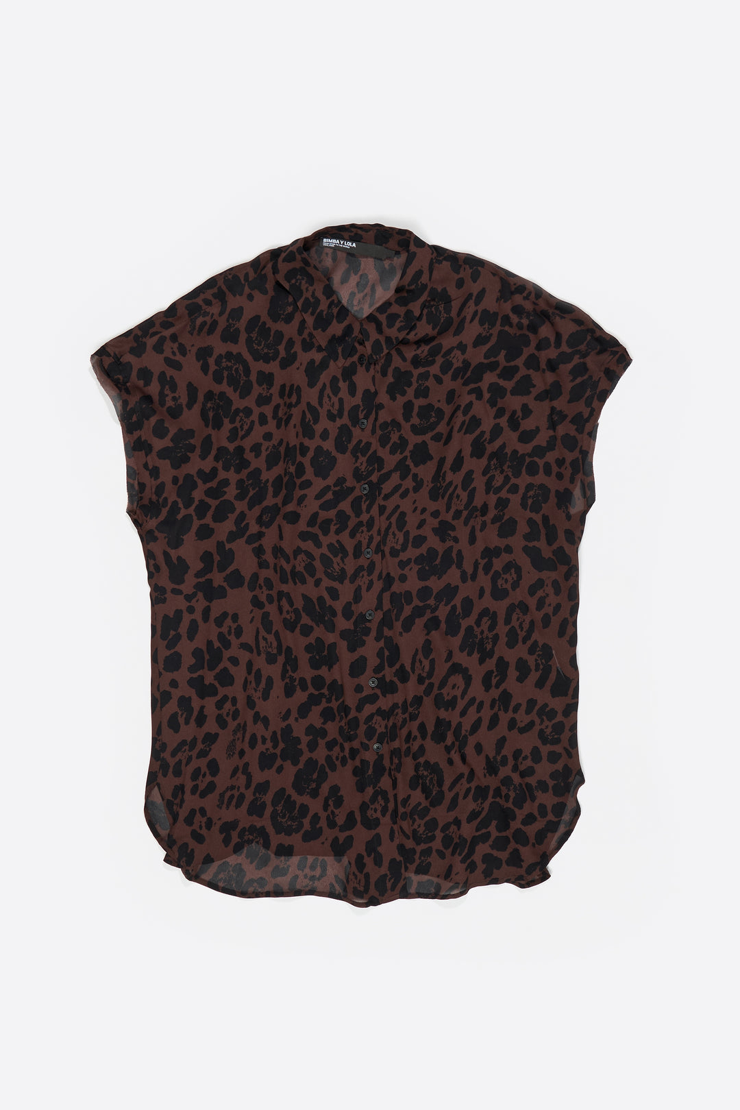 Flowy batwing shirt Leopard Big dark brown