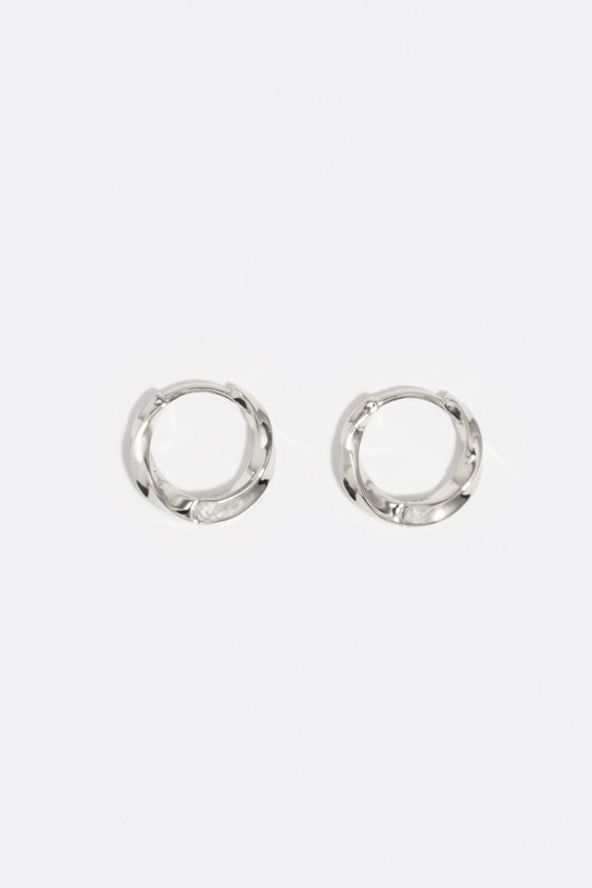 Textured silver hoop earrings