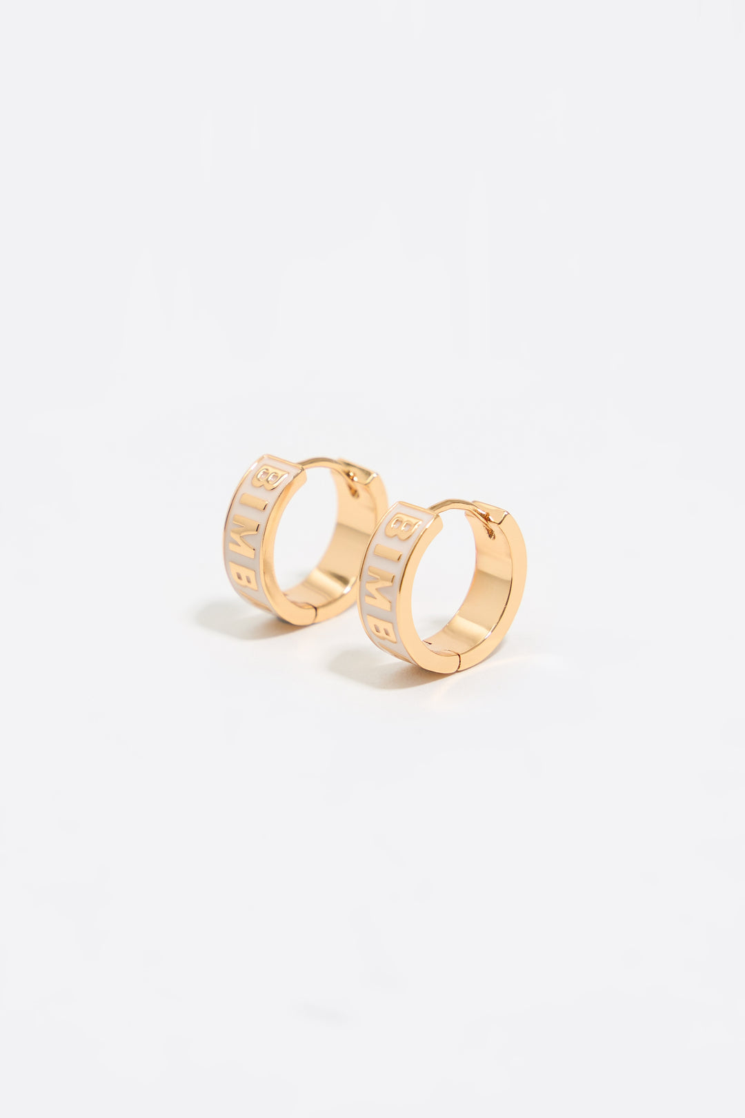 Black logo hoop earrings