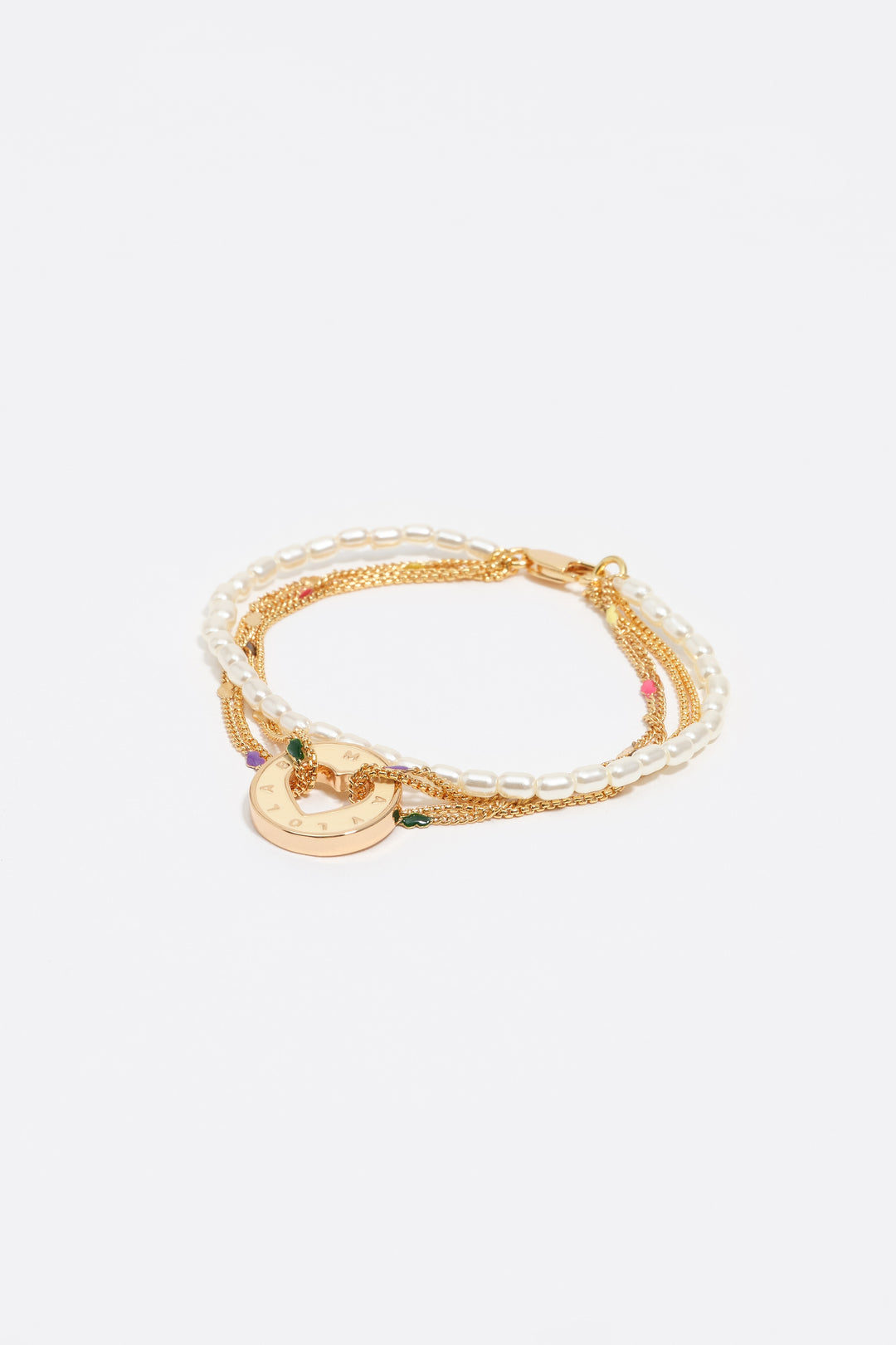 Ivory logo multi-chain bracelet
