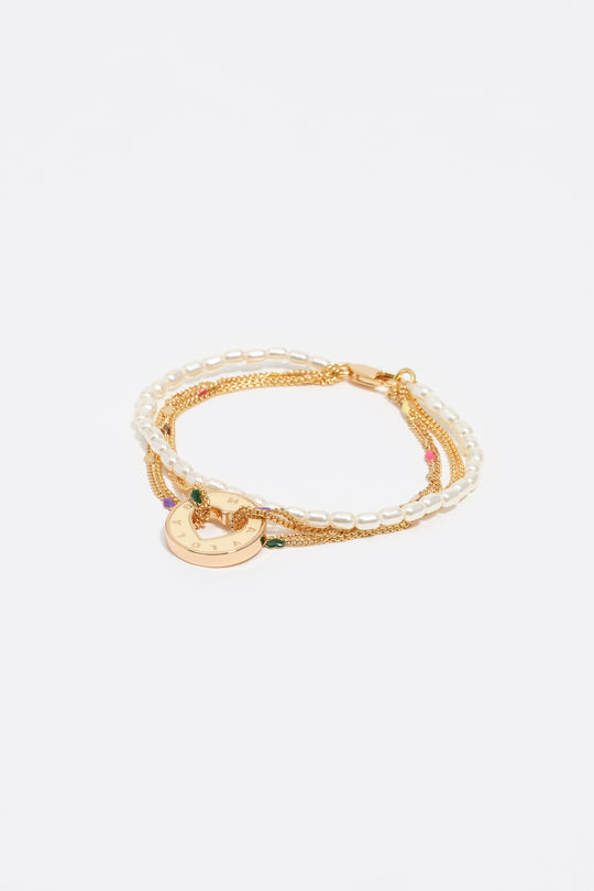 Ivory logo multi-chain bracelet