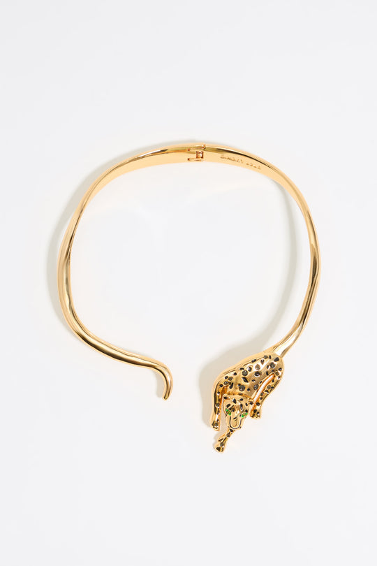 Gold and black choker
