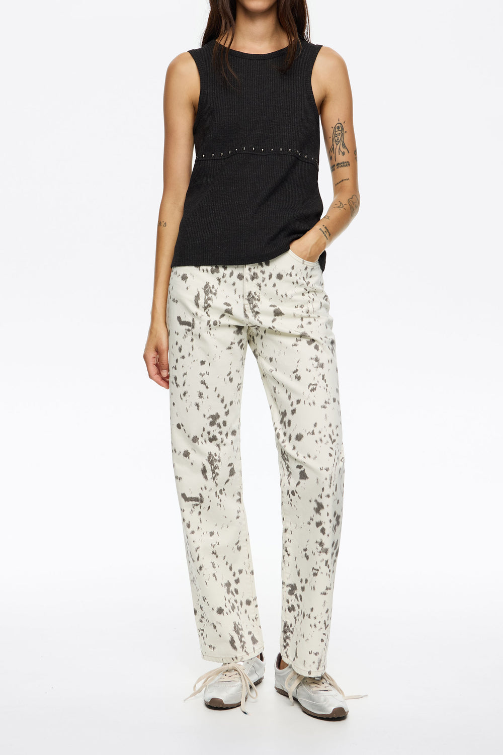 STRAIGHT CROPPED - Ivory Lynx trousers