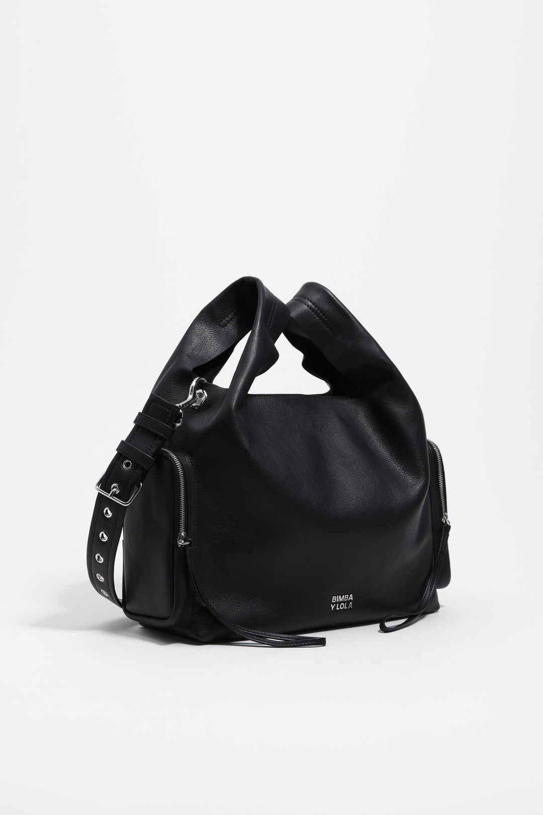 Black leather crossbody bag