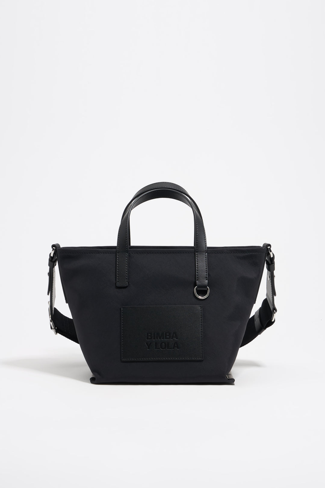 Small black nylon shopper bag