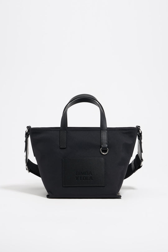 Small black nylon shopper bag