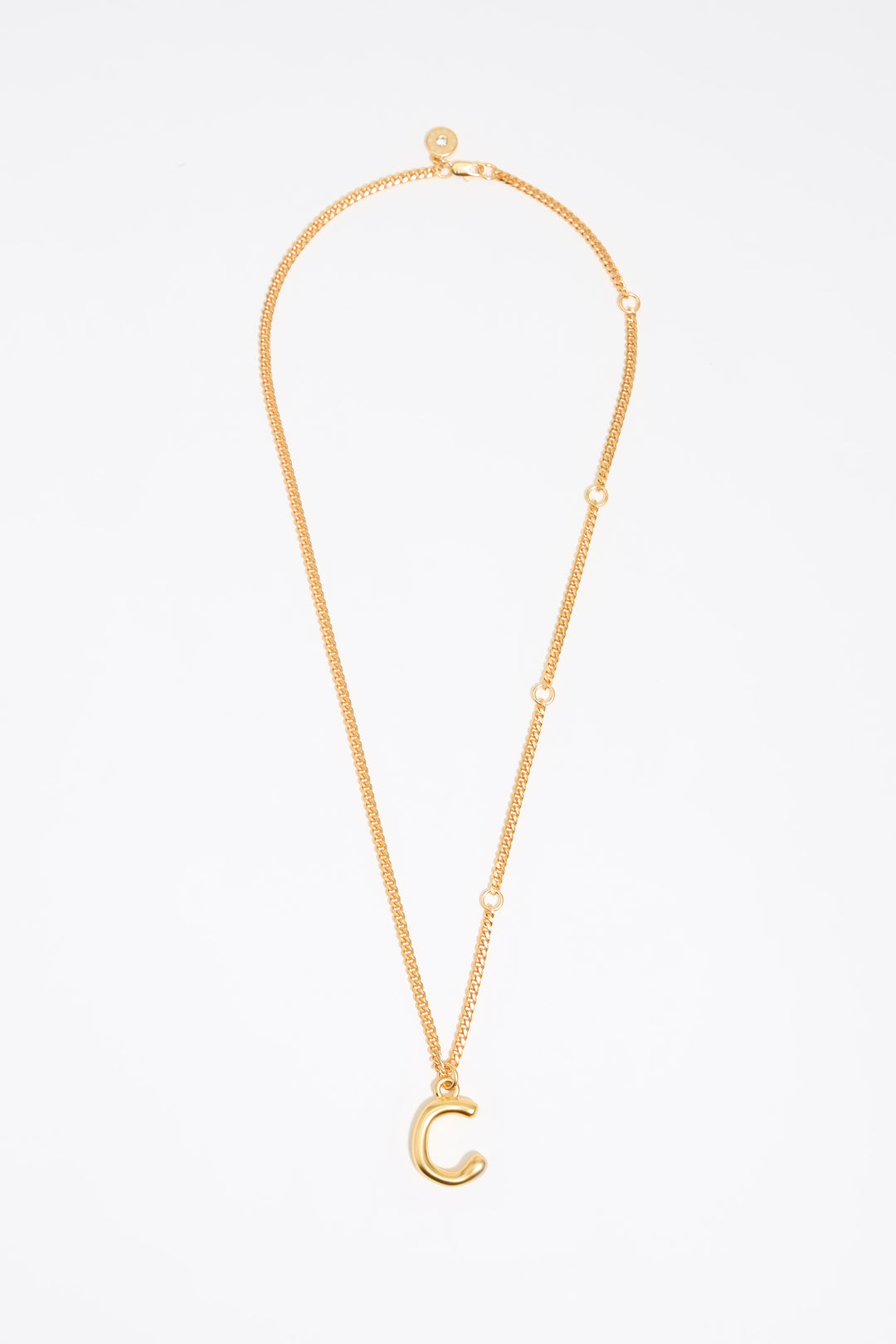 Gold letter C chain necklace