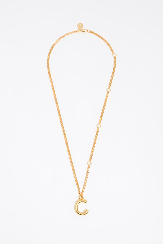 Gold letter C chain necklace