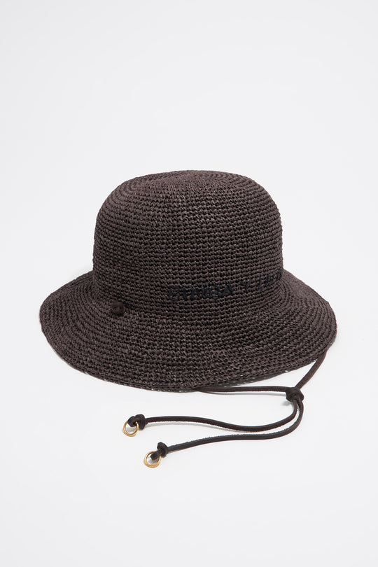 Brown paper raffia hat