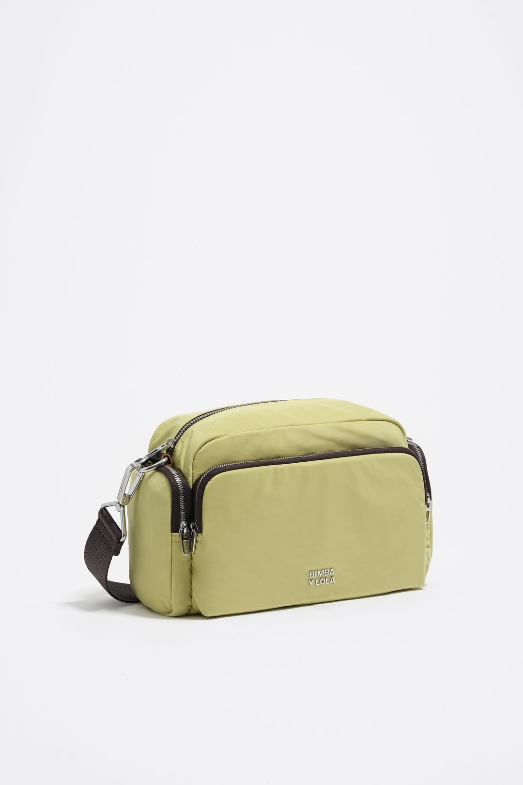 Medium pale lime nylon Pocket crossbody bag