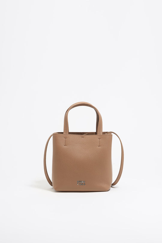Small light brown leather Chihuahua bag