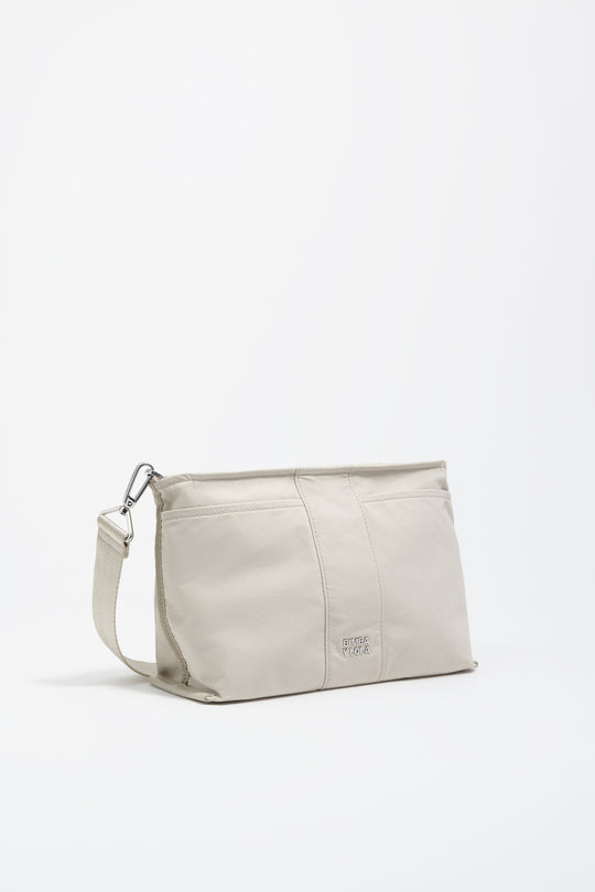 Medium stone white nylon Trapezium bag