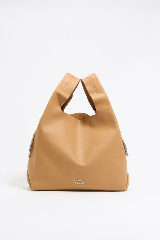 Medium Sahara yellow leather Paper bag