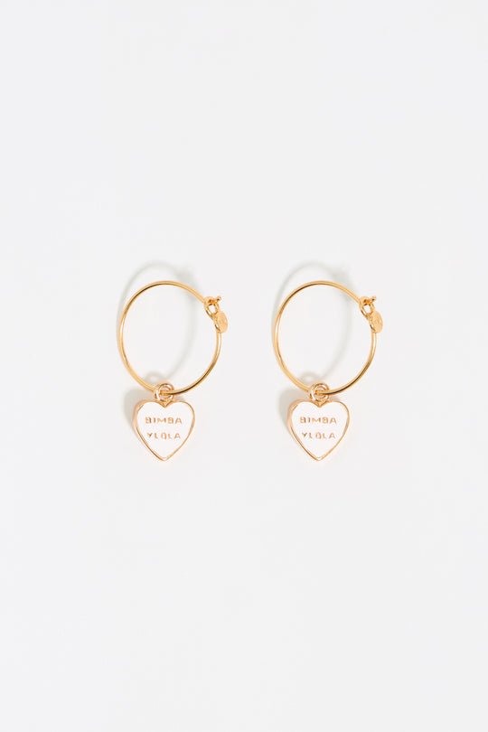 Ivory Heart logo hoop earrings