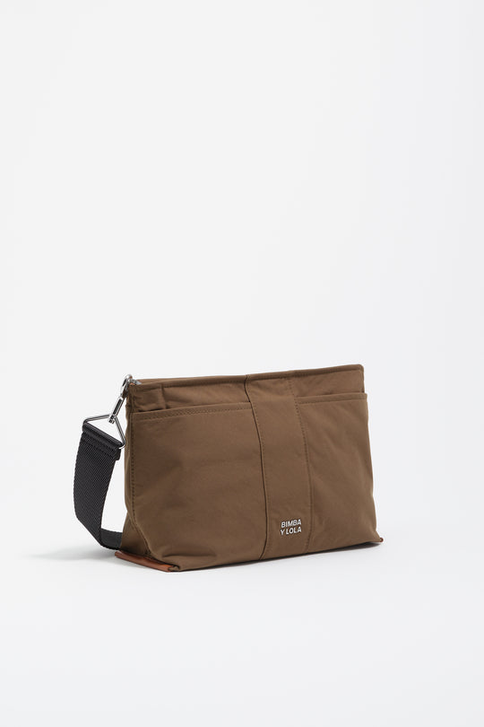 Medium olive gabardine Trapezium bag
