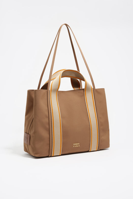 Large cinnamon nylon Chihuahua shopper bag