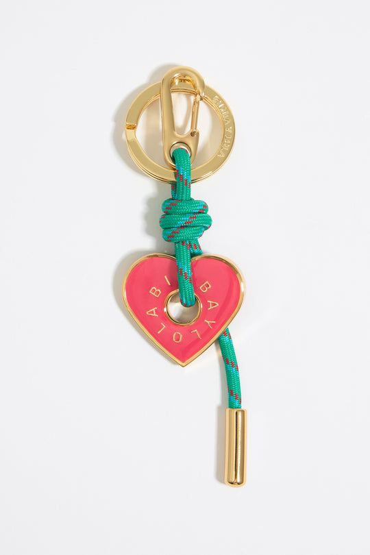 Coral heart key ring