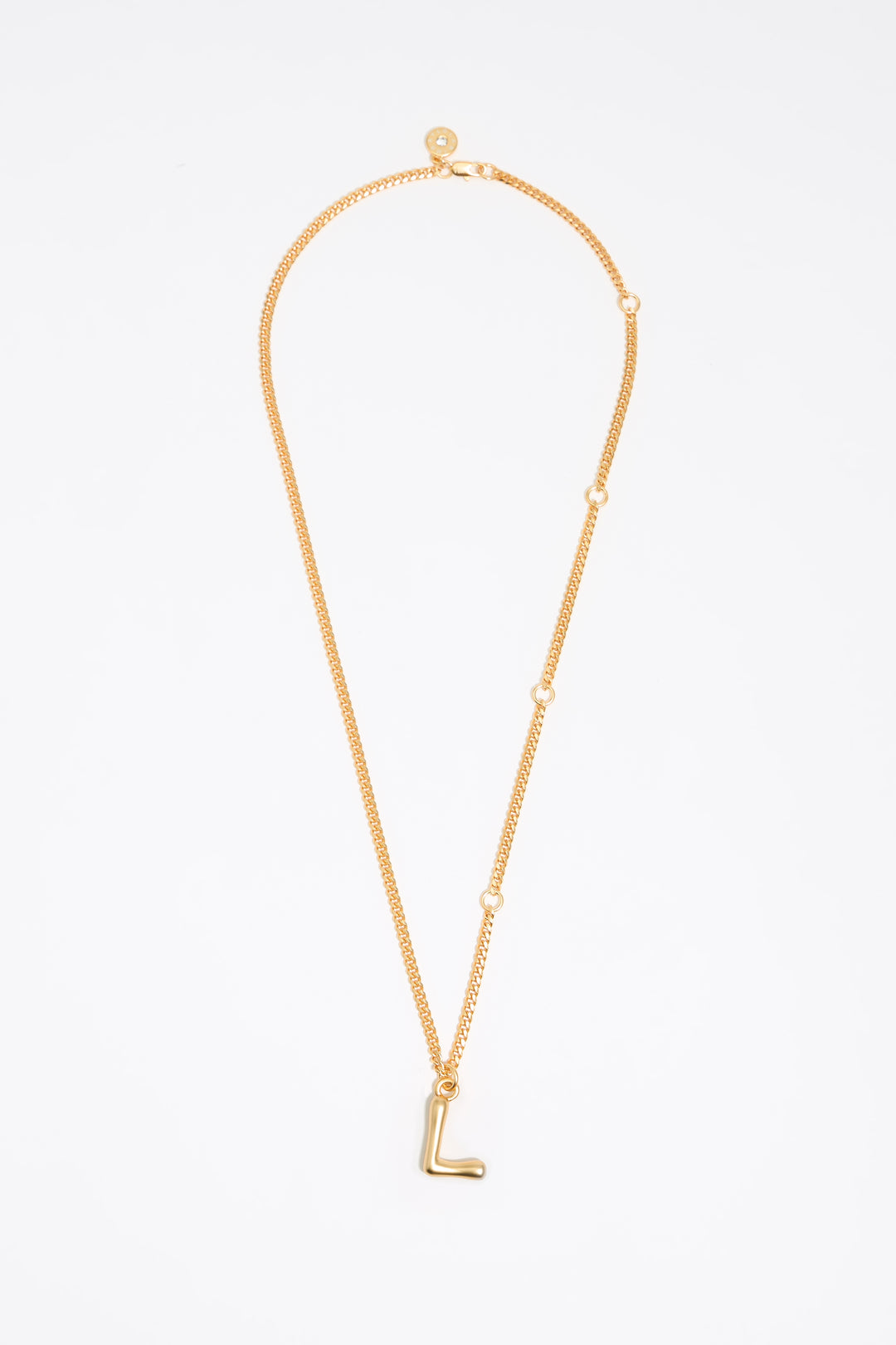 Gold letter L chain necklace