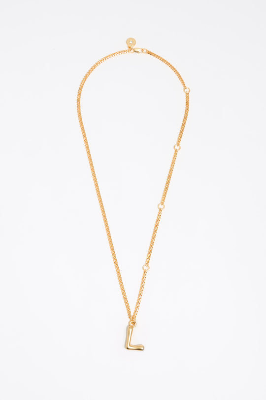 Gold letter L chain necklace