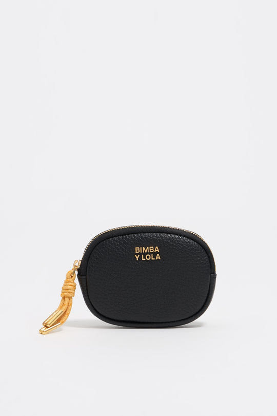 Black leather coin purse - MYHOLDAL LEBANON