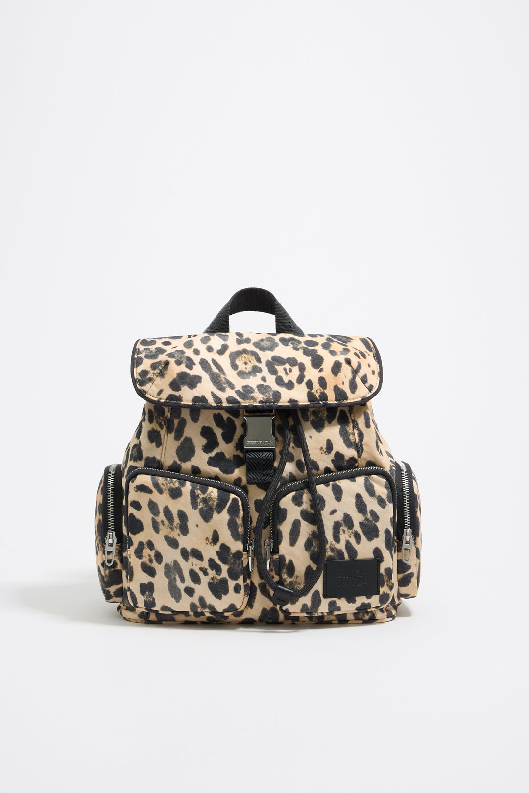 Medium beige Leopard nylon backpack