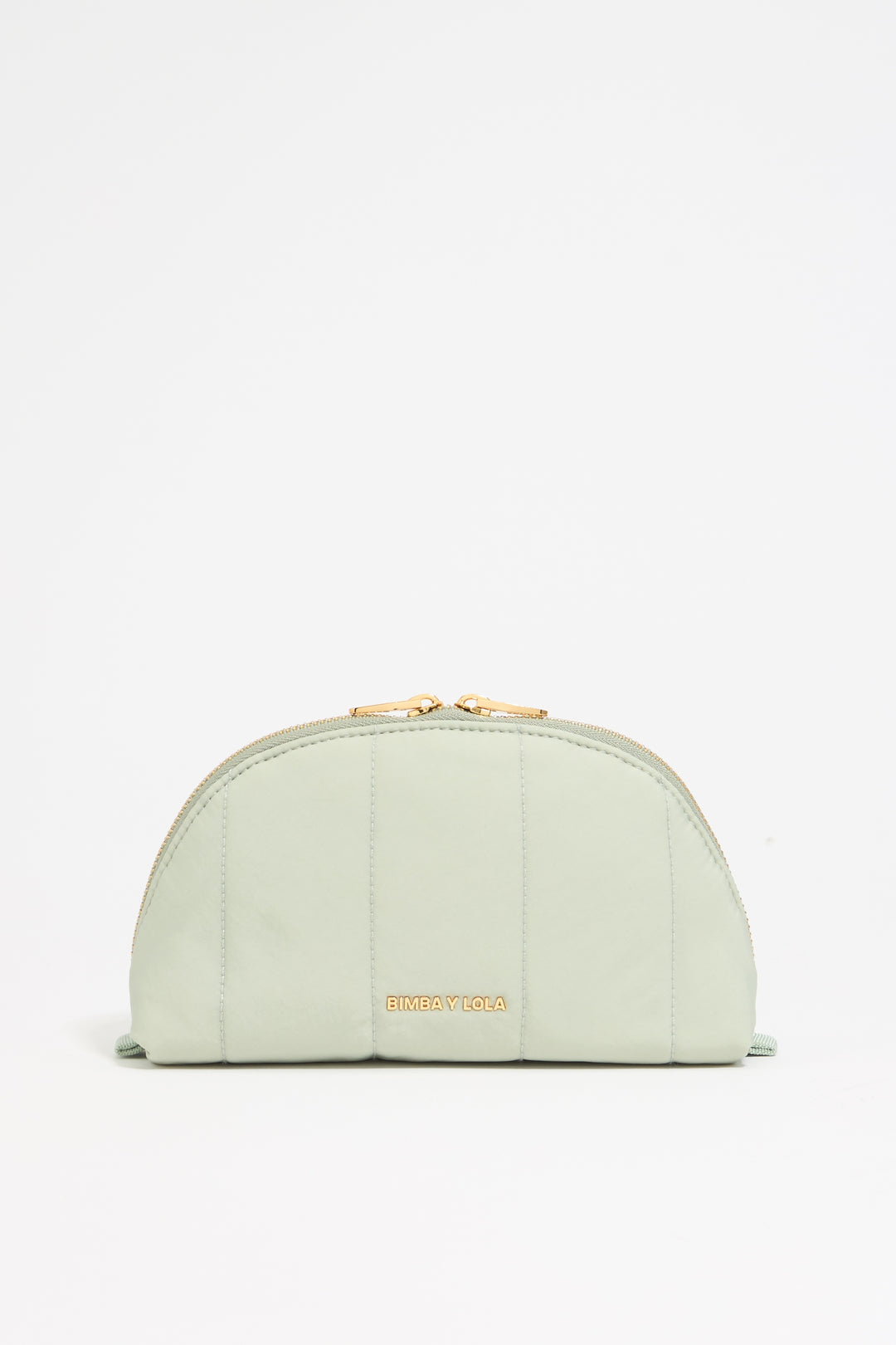 Medium aquamarine nylon half-moon make-up case