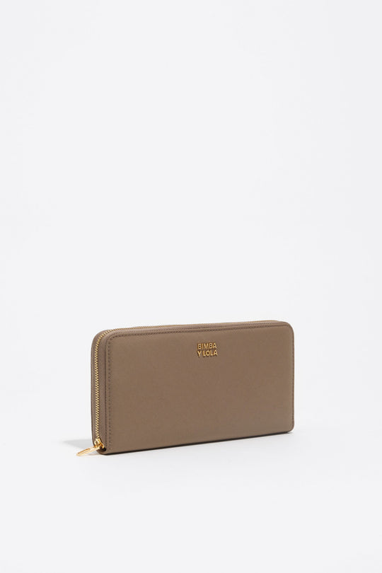 Large khaki brown nylon horizontal wallet