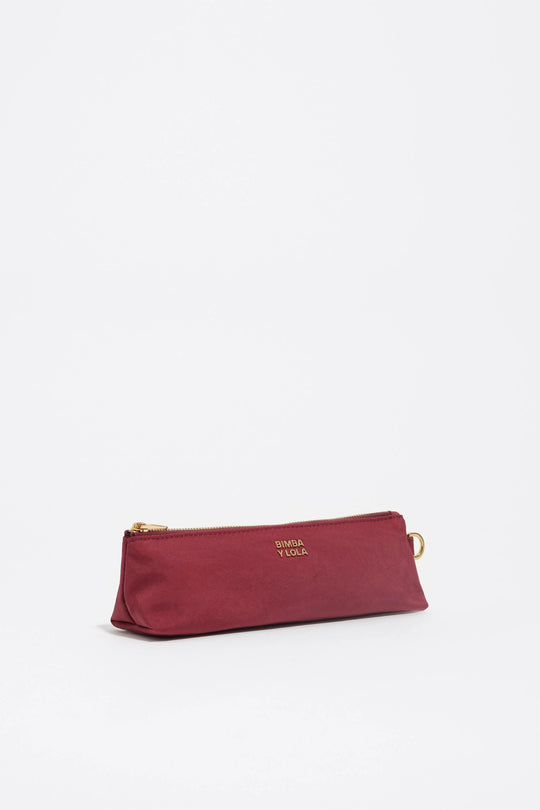Burgundy nylon make-up case