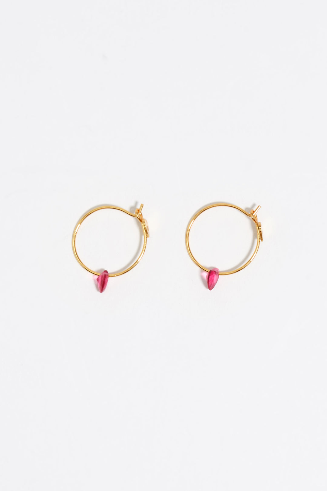 Gold-tone heart hoop crystal earrings