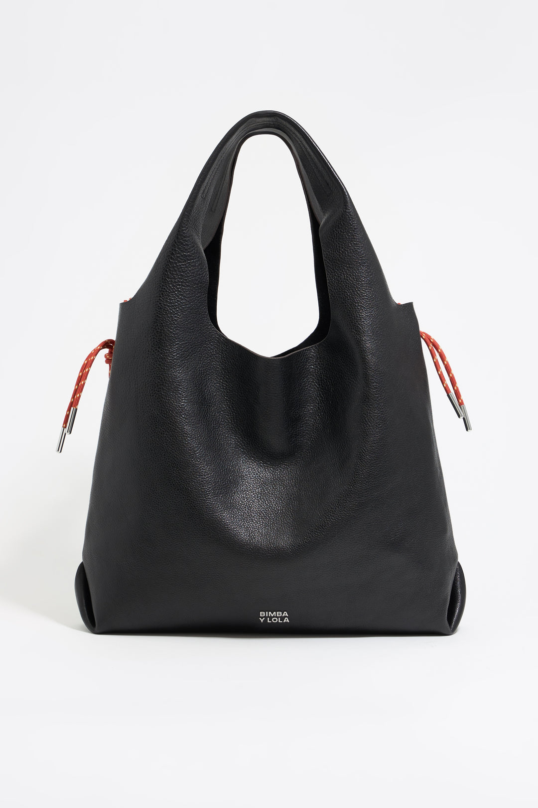 Large black leather Paper bag