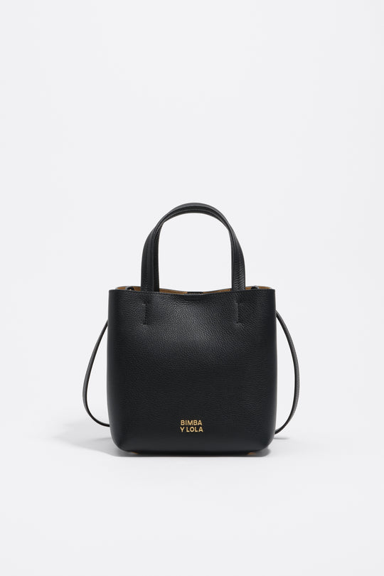 Black leather crossbody bag