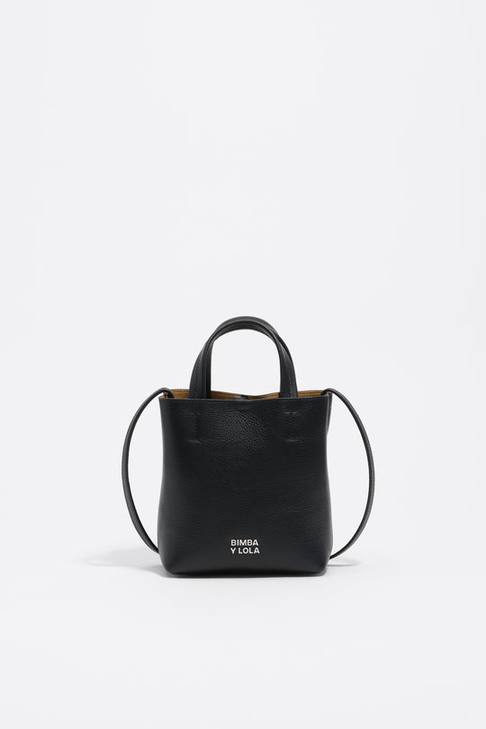 Black leather crossbody bag