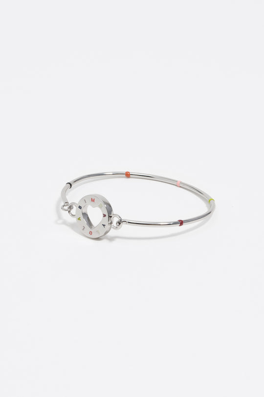 Silver logo rigid bracelet
