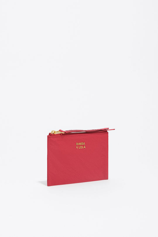 Red nylon coin purse