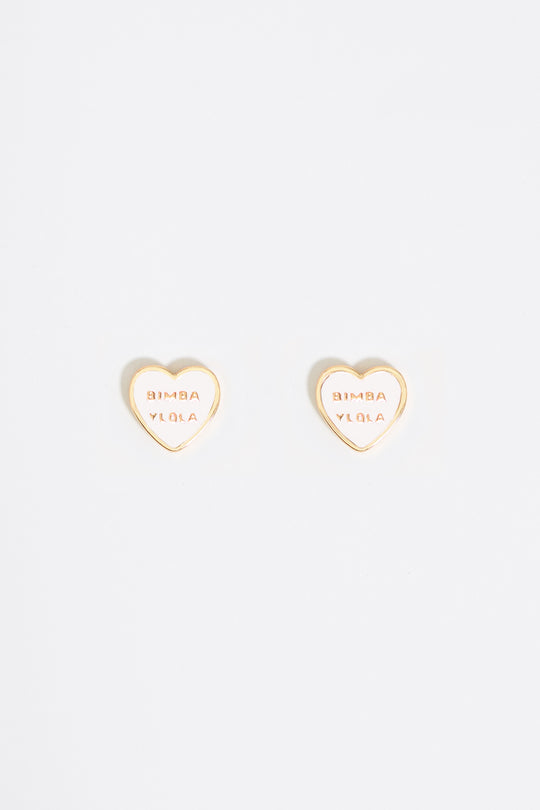 Ivory Heart logo earrings