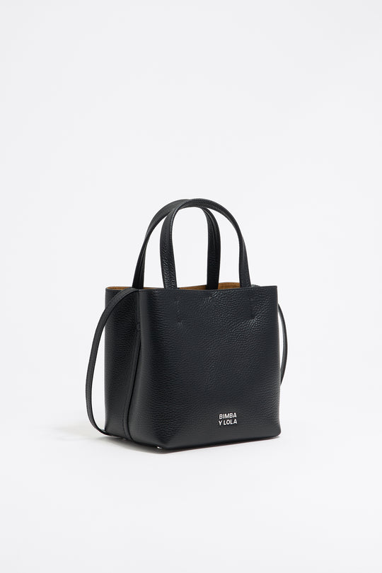 Small black leather Chihuahua bag