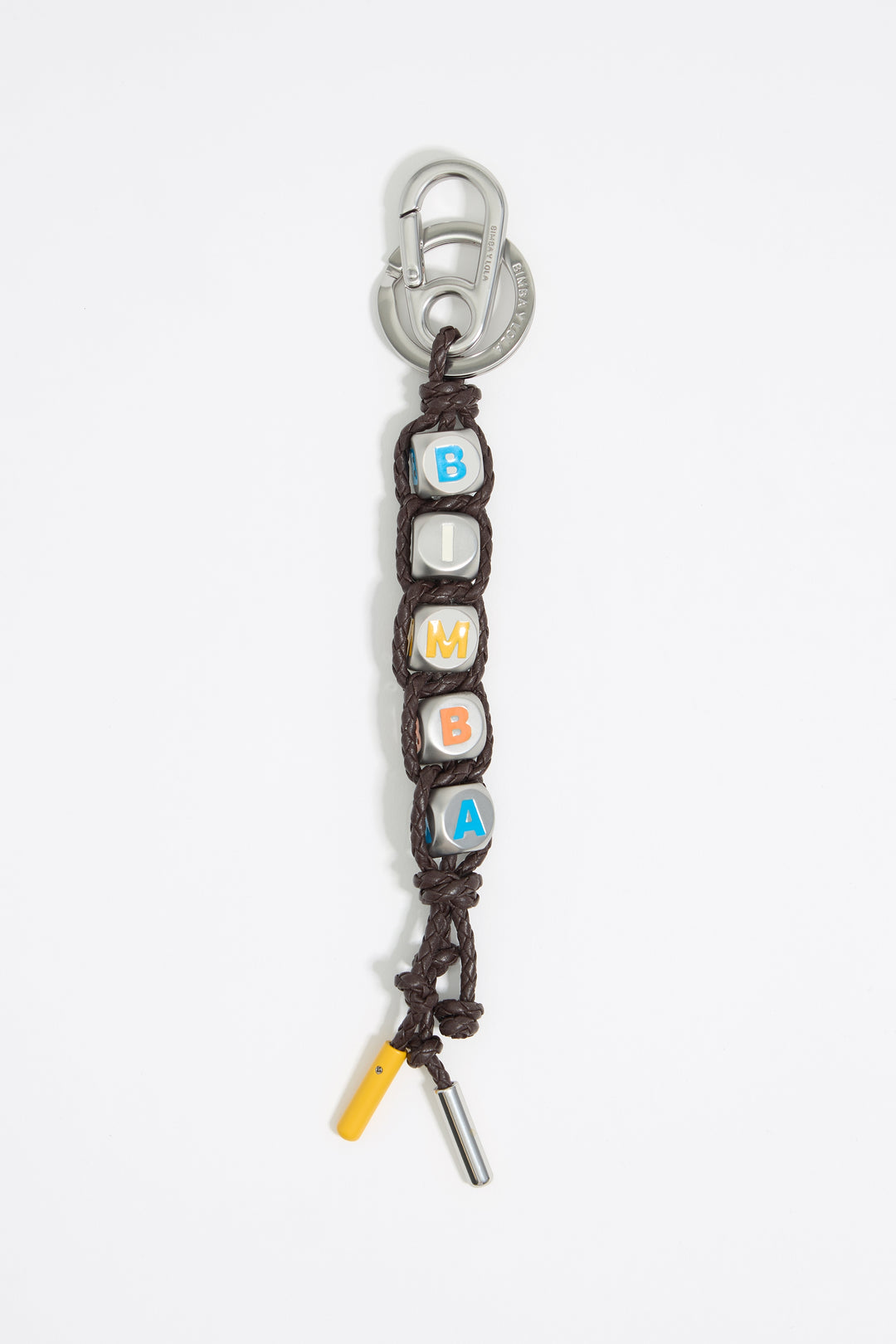 Braided leather rope dice key ring
