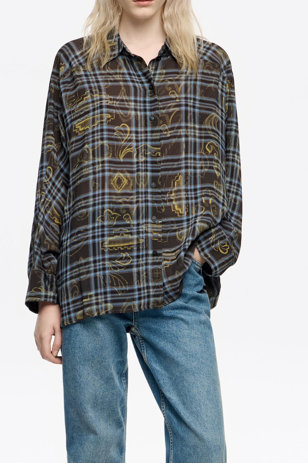 Oversize blue Ikatmix shirt