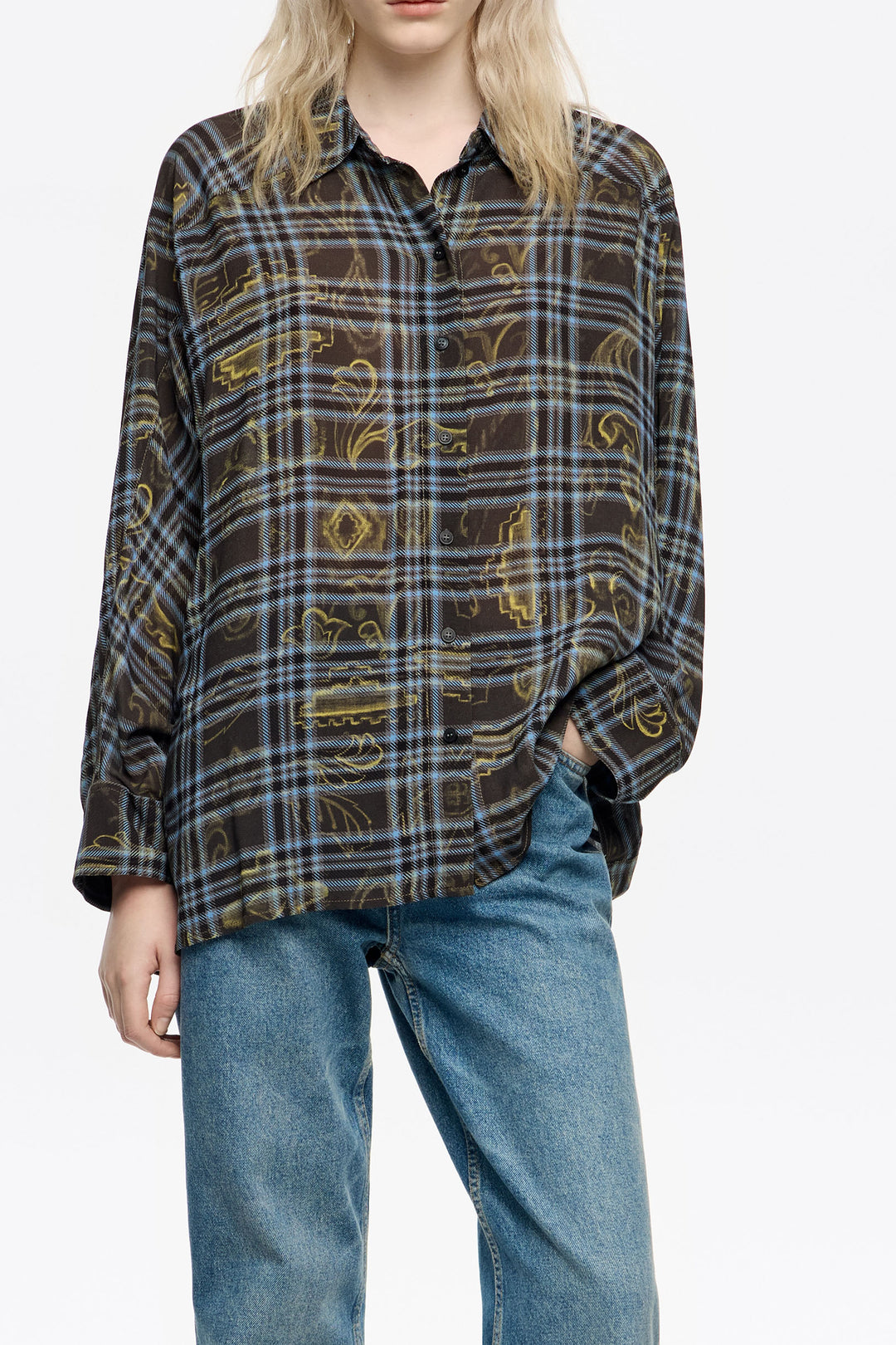 Oversize blue Ikatmix shirt