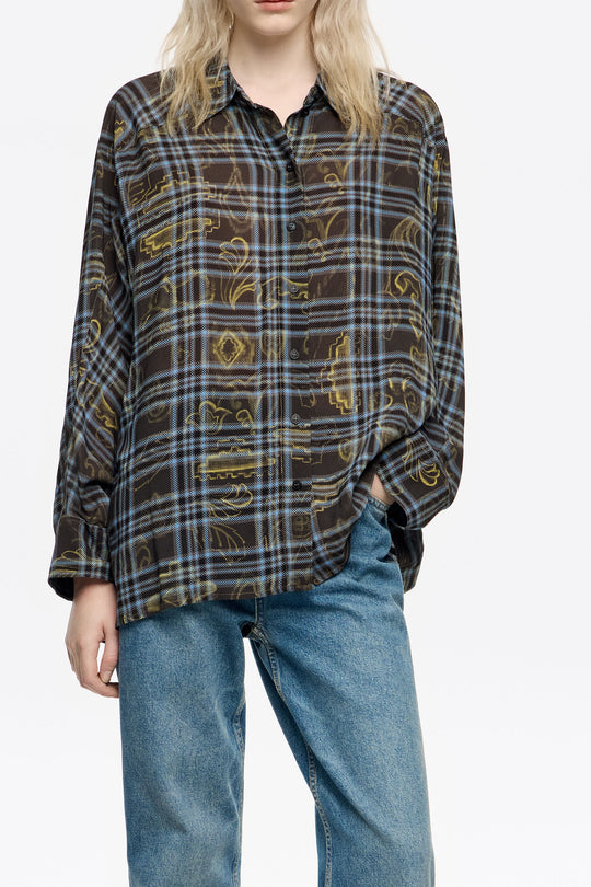 Oversize blue Ikatmix shirt