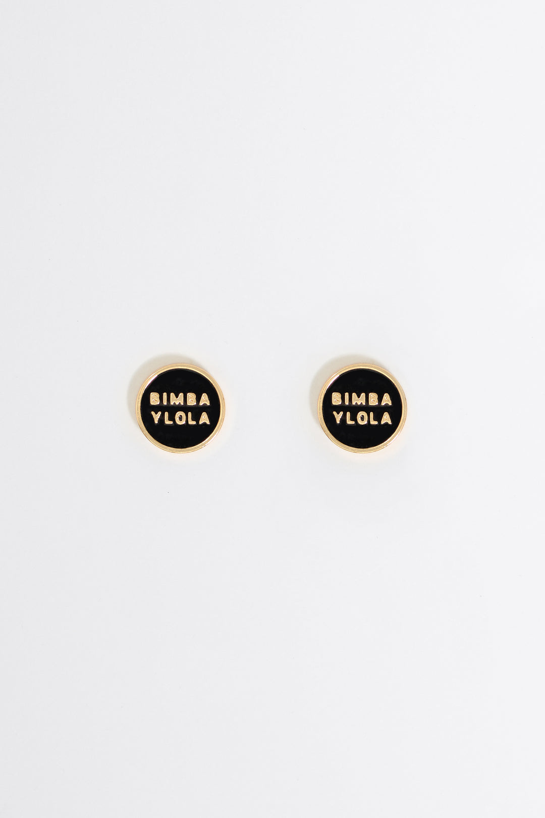 Black logo earrings